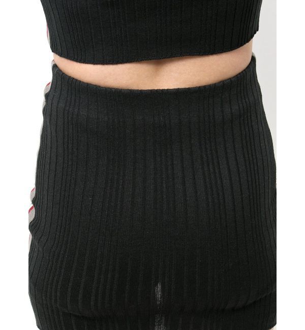 GYDA「サイドラインスカートライクニットショートパンツ」|スカート|