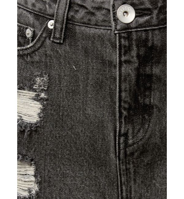 GYDA「ハイウエストダメージスカートライクデニムショートパンツ」|スカート|