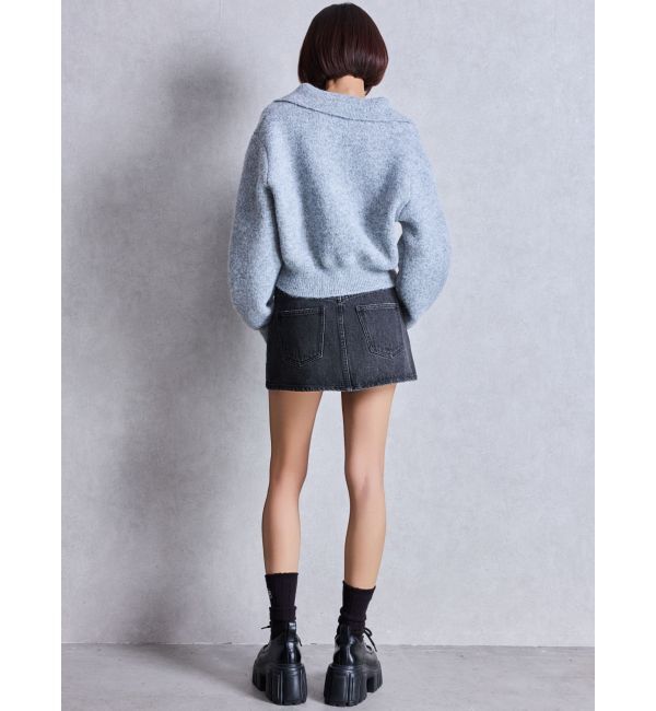 GYDA「ハイウエストダメージスカートライクデニムショートパンツ」|スカート|