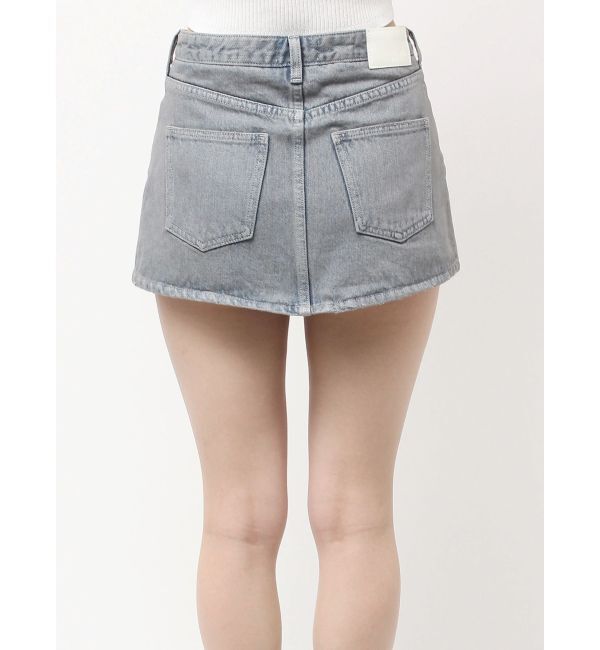 GYDA「ハイウエストダメージスカートライクデニムショートパンツ」|スカート|