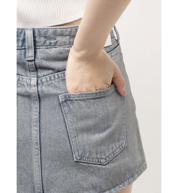 GYDA「ハイウエストダメージスカートライクデニムショートパンツ」|スカート|