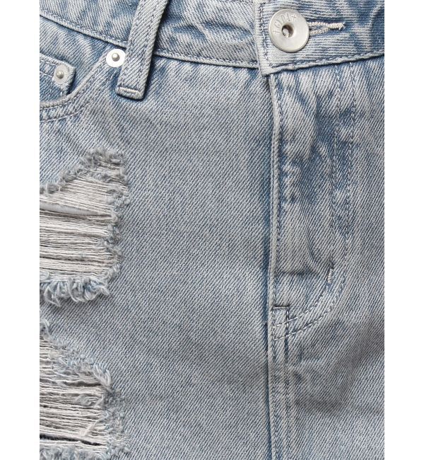 GYDA「ハイウエストダメージスカートライクデニムショートパンツ」|スカート|