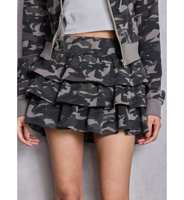 GYDA「Sweat tiered スカートライクショートパンツ」|スカート|ミックス