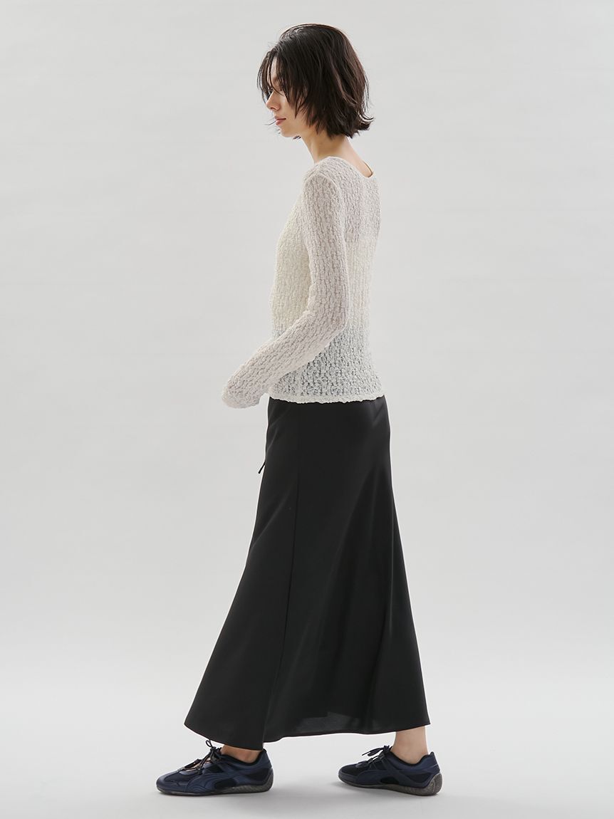 emmi atelier「サテンナロースカート【セットアップ対応】」|スカート|