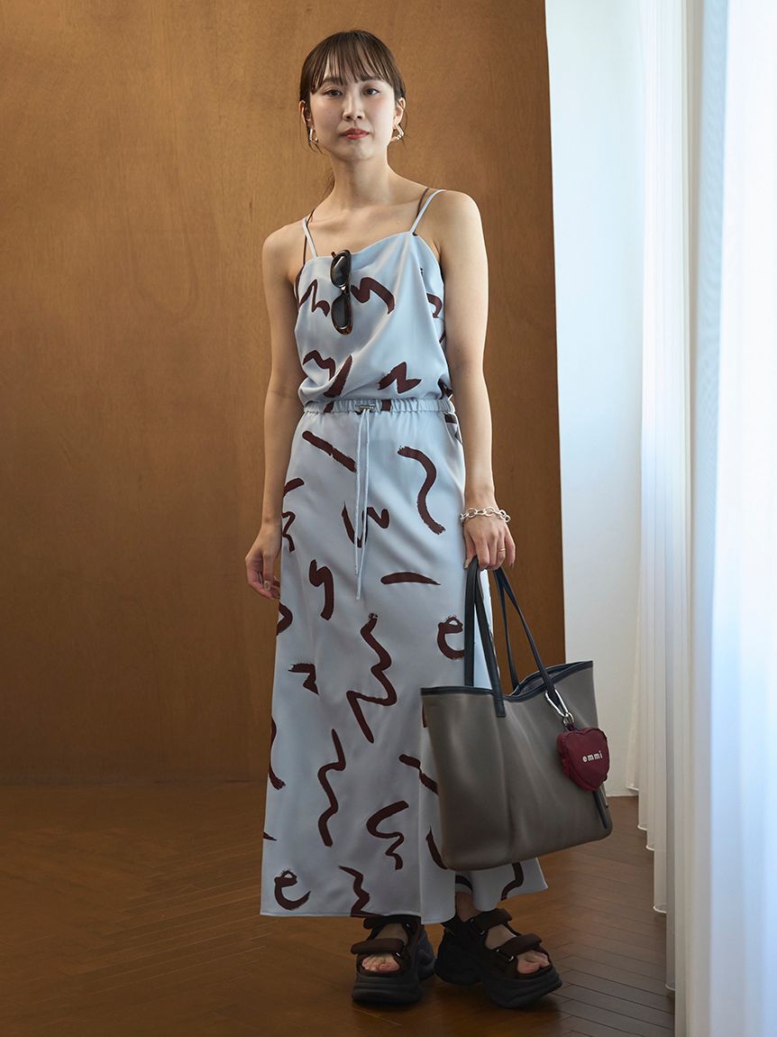 emmi atelier「サテンナロースカート【セットアップ対応】」|スカート|