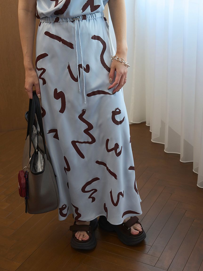 emmi atelier「サテンナロースカート【セットアップ対応】」|スカート|