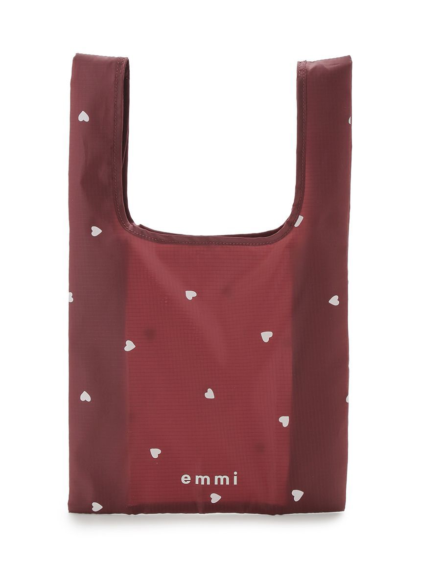 emmi atelier「【HEART】 プリントハートチャーム付きエコバッグ」|エコバッグ|