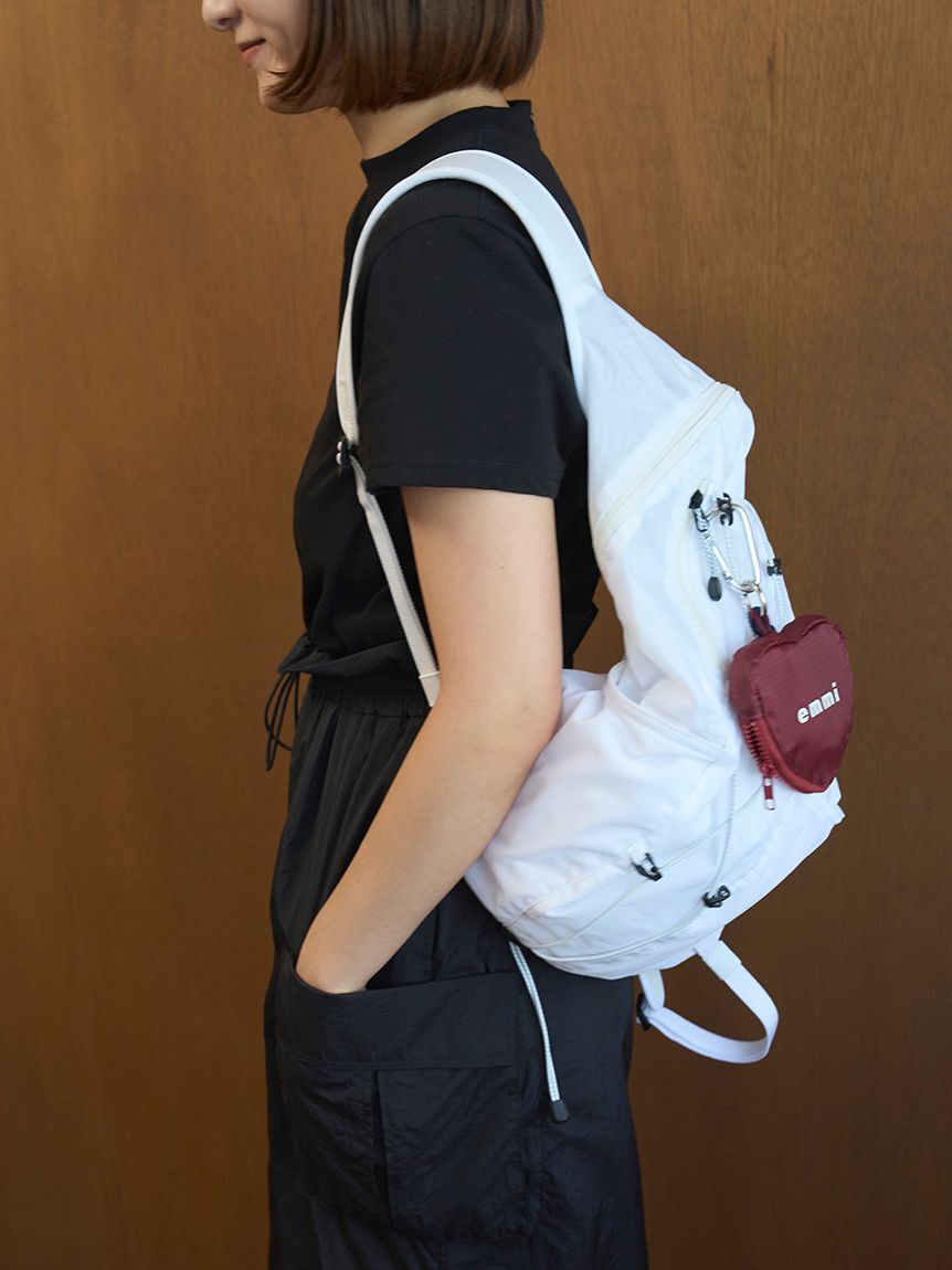 emmi atelier「【HEART】 プリントハートチャーム付きエコバッグ」|エコバッグ|