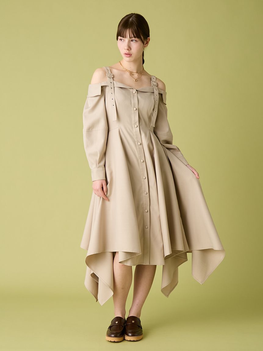 FURFUR「オフショルシャツワンピース」|ワンピース|