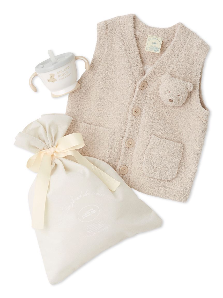 GELATO PIQUE KIDS & BABY「【ラッピング済み】【BABY】パウダーベアベスト＆コップdeマグSET」|その他ベビー用品|BEG