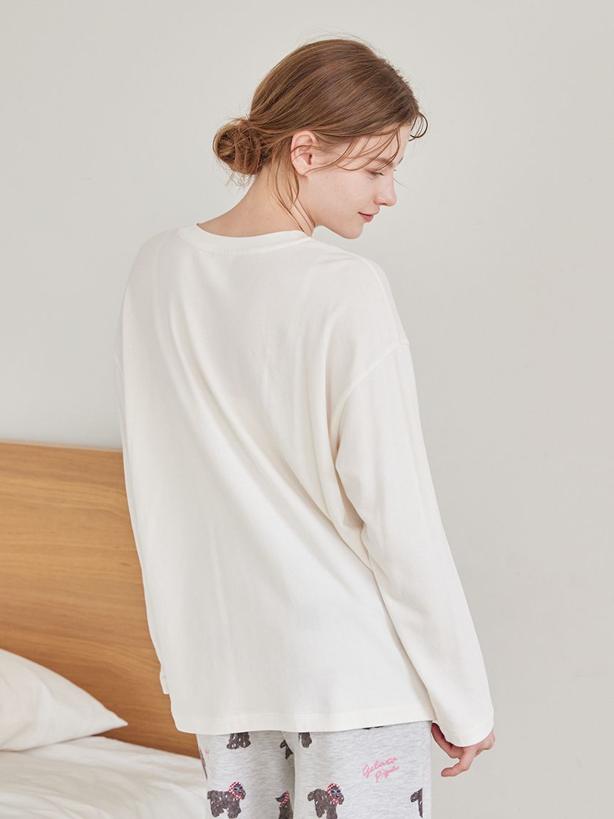 gelato pique「スカーフDOGワンポイントロンT」|ルームウェア|