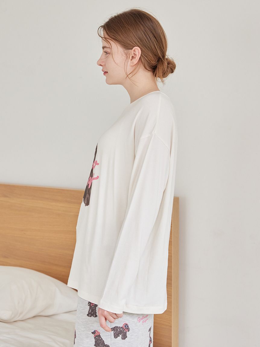 gelato pique「スカーフDOGワンポイントロンT」|ルームウェア|