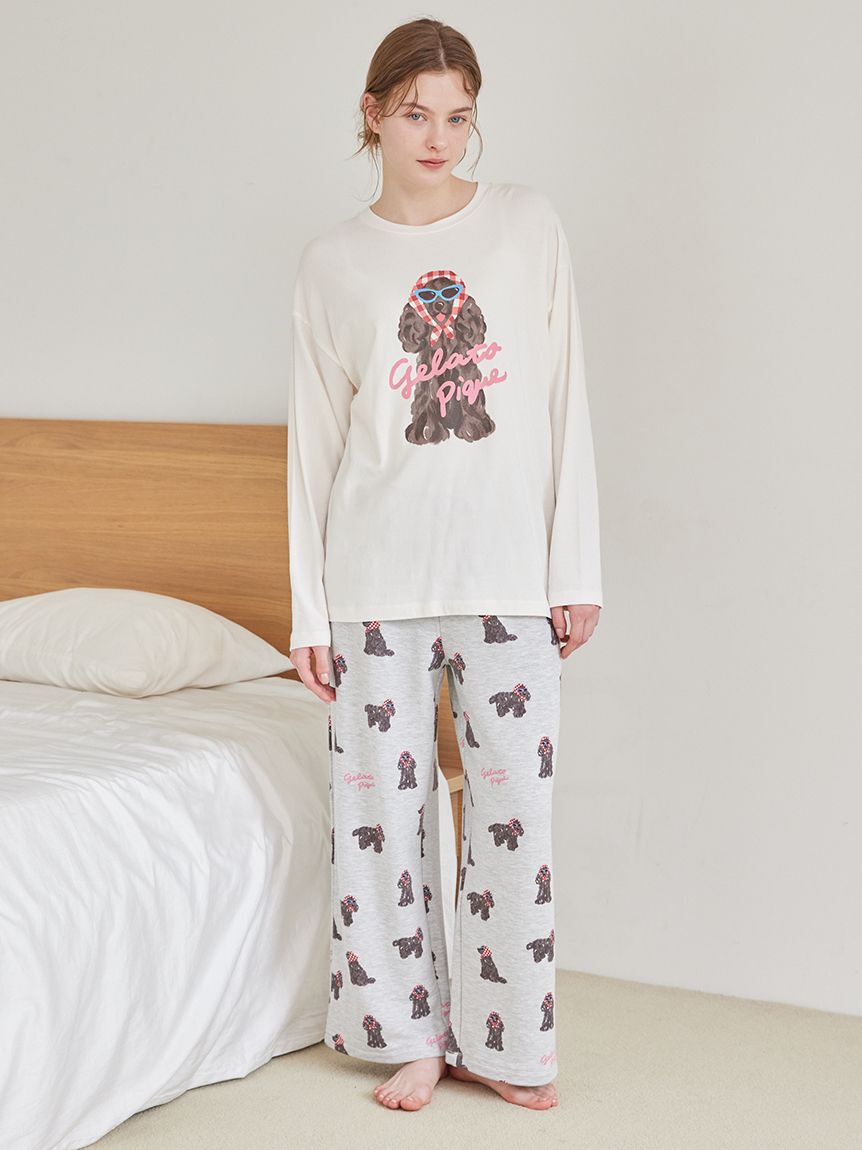 gelato pique「スカーフDOGワンポイントロンT」|ルームウェア|