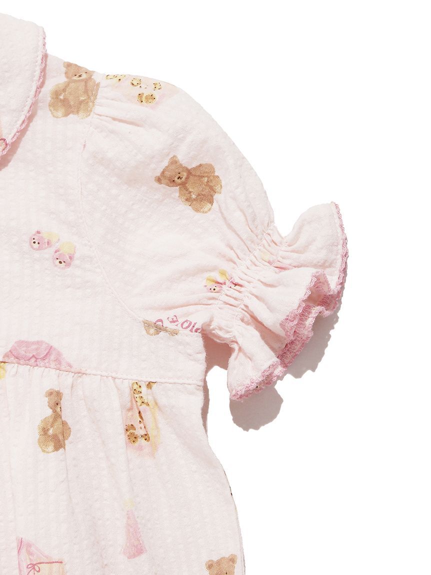 GELATO PIQUE KIDS & BABY「【BABY】パジャマパーティー柄シャーリングロンパース」|ロンパース|