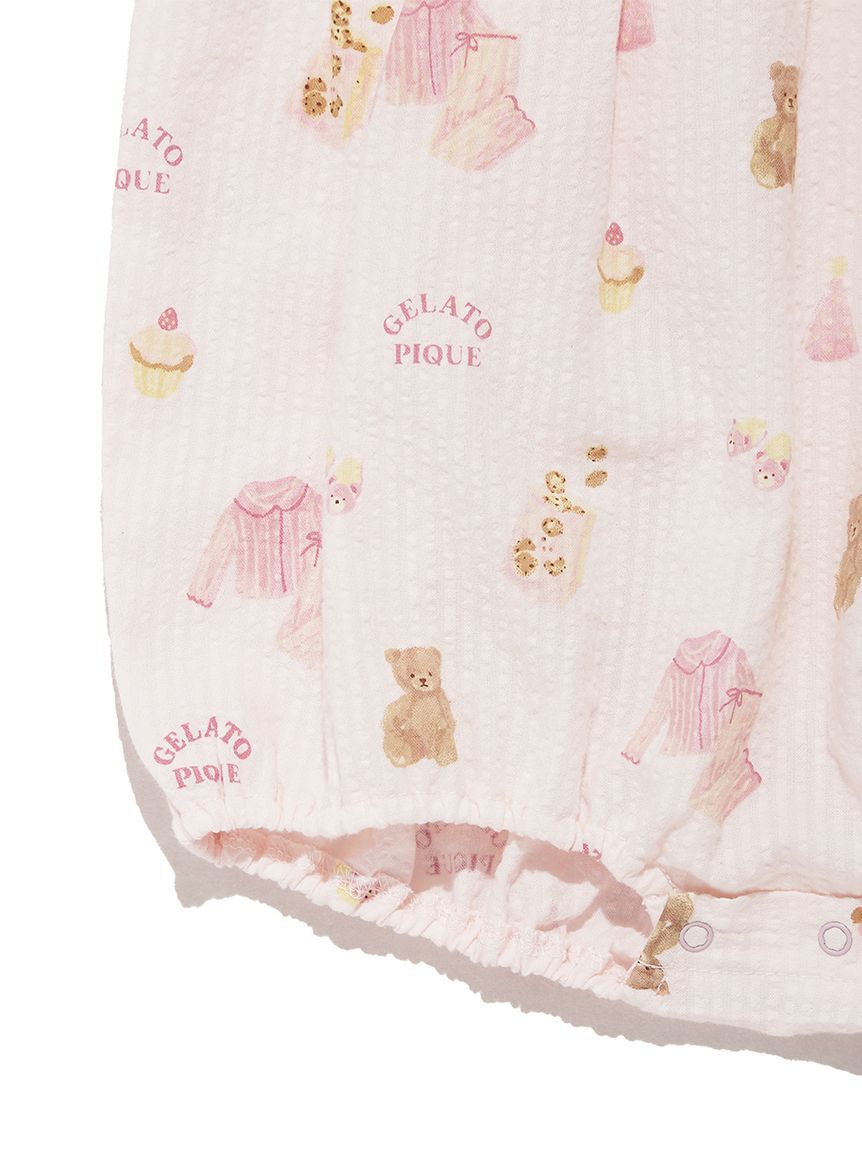 GELATO PIQUE KIDS & BABY「【BABY】パジャマパーティー柄シャーリングロンパース」|ロンパース|