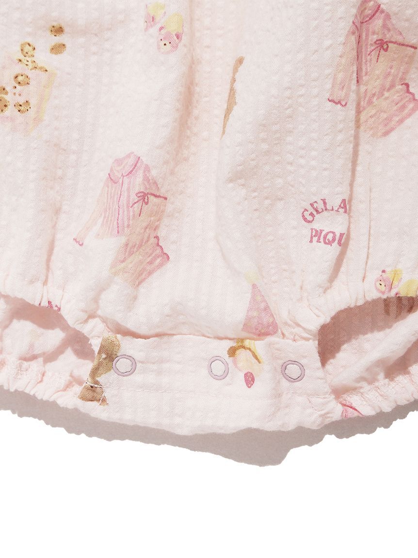 GELATO PIQUE KIDS & BABY「【BABY】パジャマパーティー柄シャーリングロンパース」|ロンパース|
