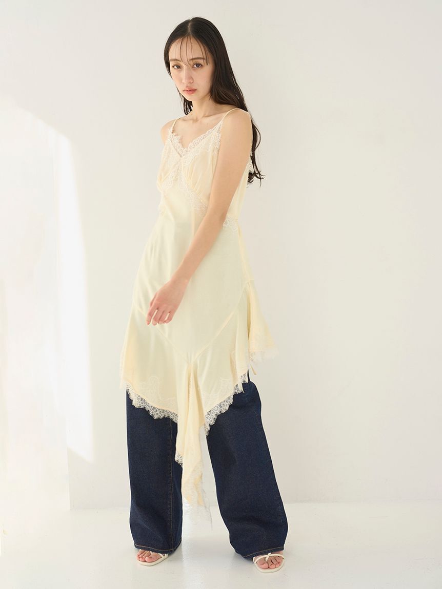 SNIDEL「レーストリムサテンキャミTOP【SWFB261167追加生産分】」|キャミソール|