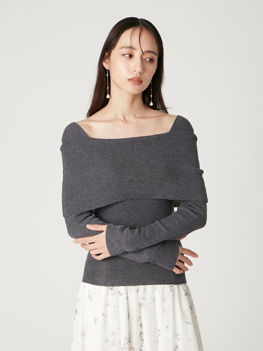 FRAY I.D「ウールシルクブレンドオフショルニット」|ニット・セーター|