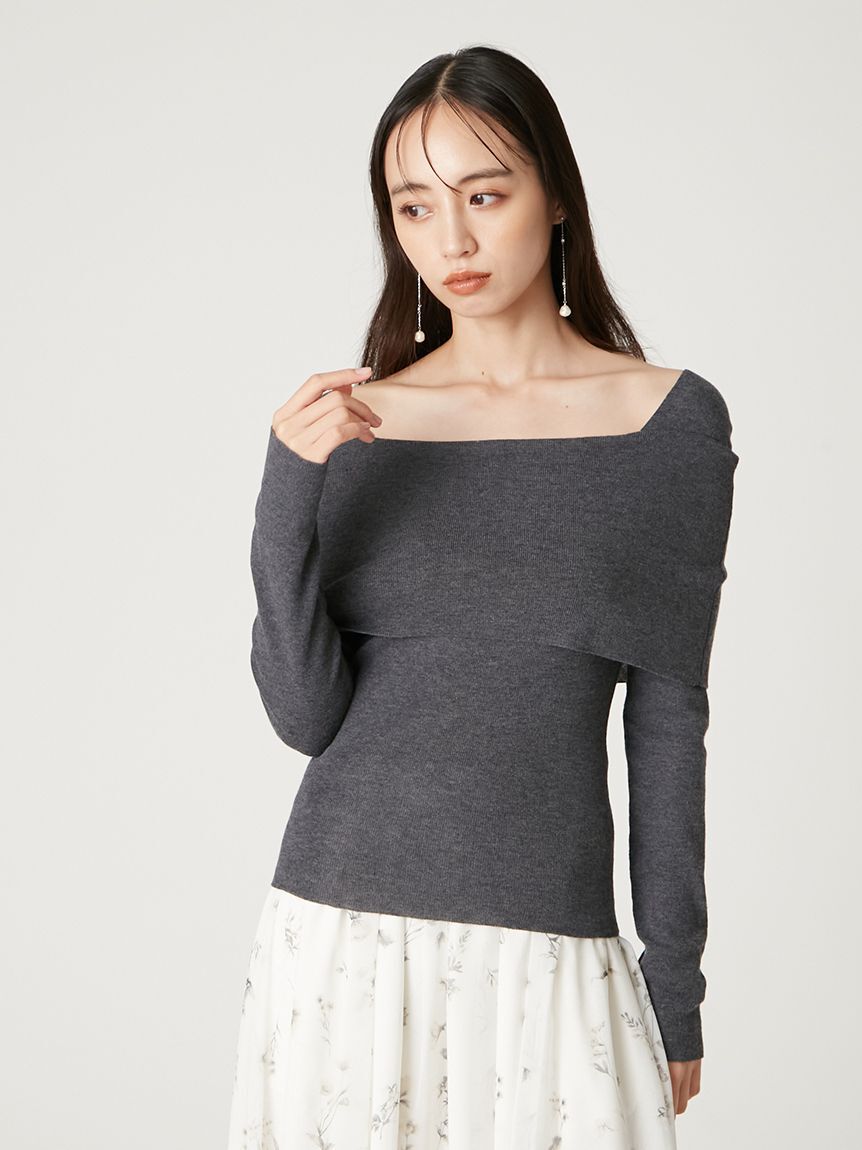 FRAY I.D「ウールシルクブレンドオフショルニット」|ニット・セーター|