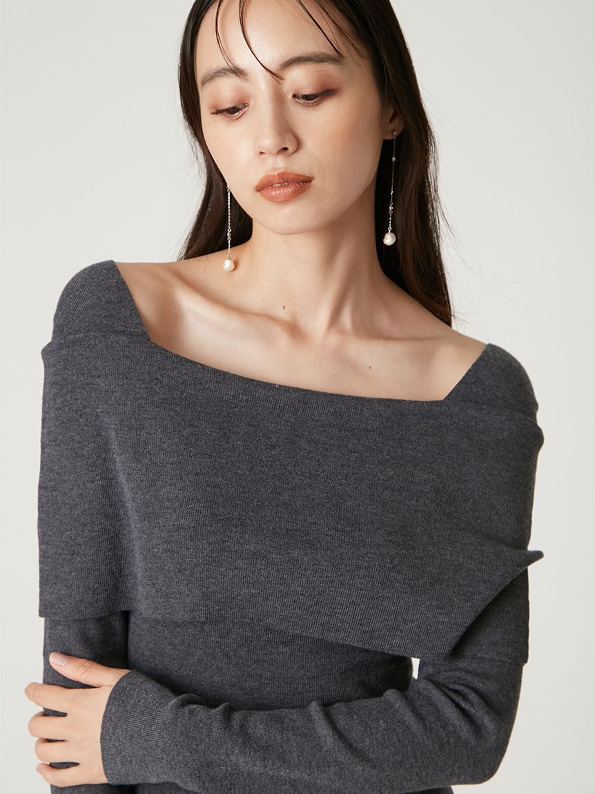 FRAY I.D「ウールシルクブレンドオフショルニット」|ニット・セーター|