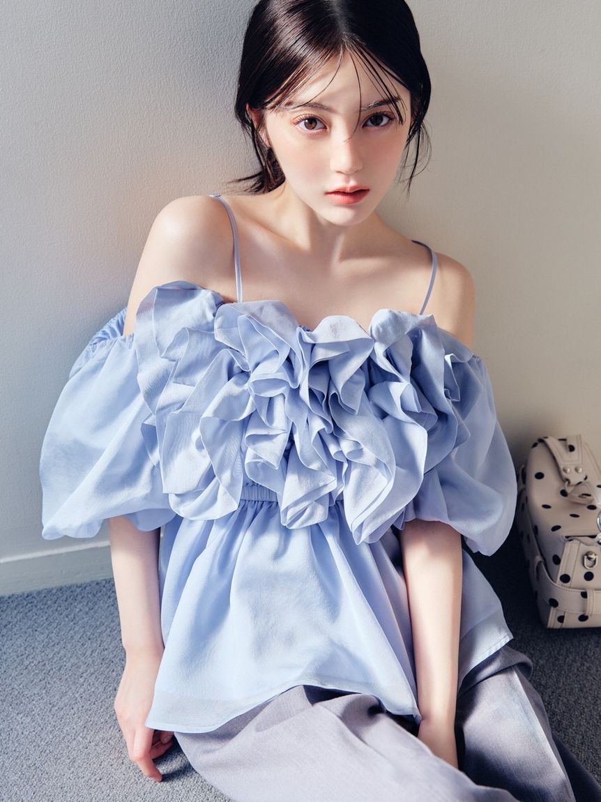 FRAY I.D「フラワーライクフリルペプラムブラウス」|シャツ・ブラウス|