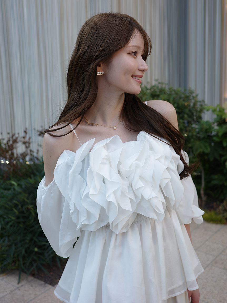 FRAY I.D「フラワーライクフリルペプラムブラウス」|シャツ・ブラウス|