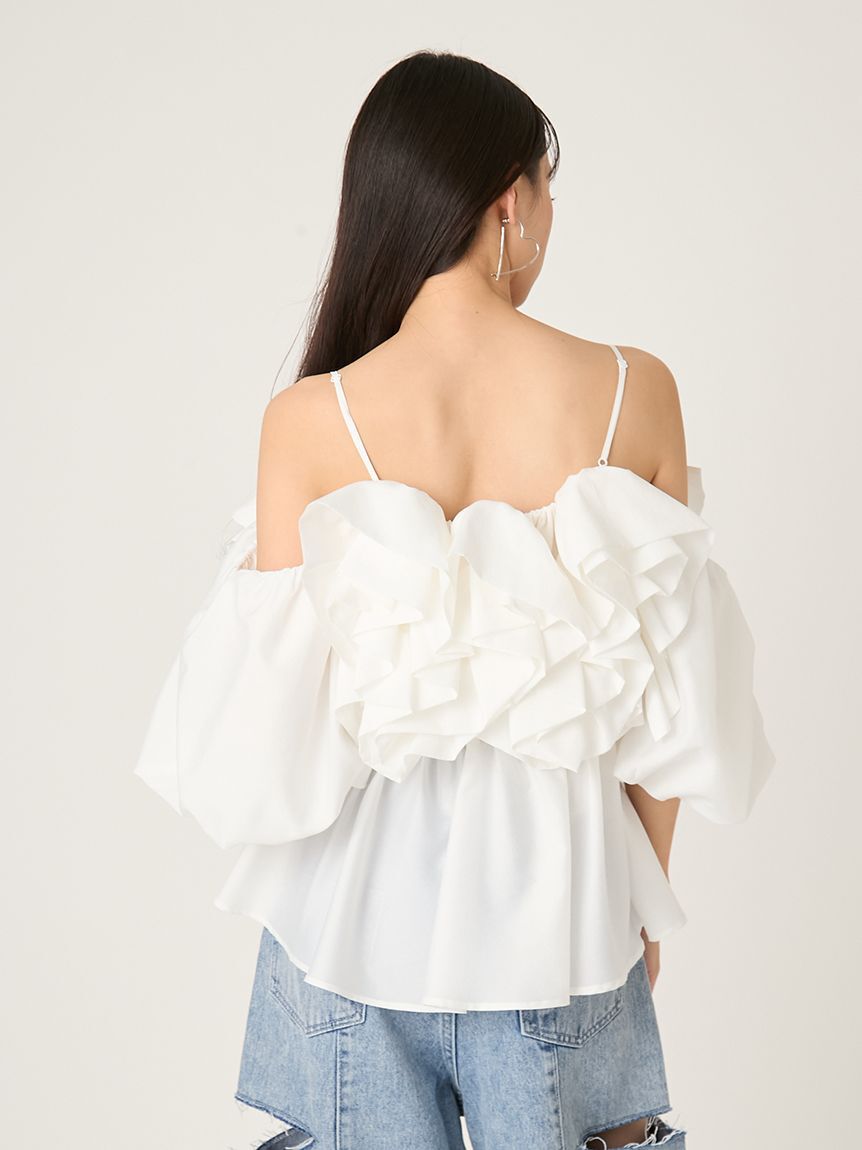 FRAY I.D「フラワーライクフリルペプラムブラウス」|シャツ・ブラウス|