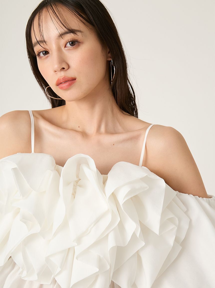 FRAY I.D「フラワーライクフリルペプラムブラウス」|シャツ・ブラウス|