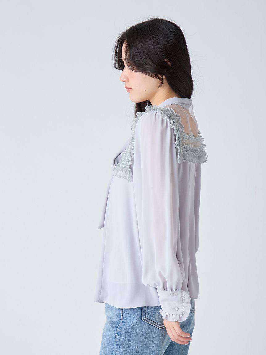 LILY BROWN「ヴィンテージライクボウタイブラウス」|シャツ・ブラウス|