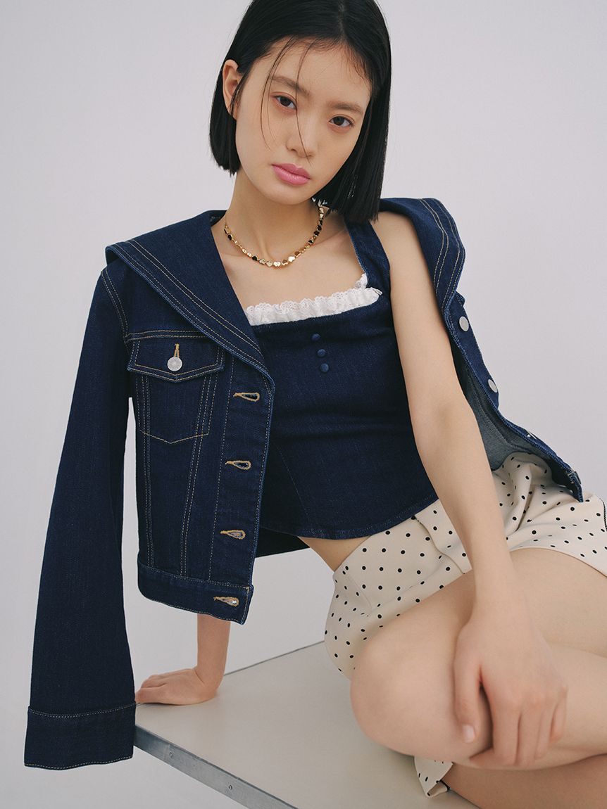 LILY BROWN「セーラーデニムジャケット」|デニムジャケット|