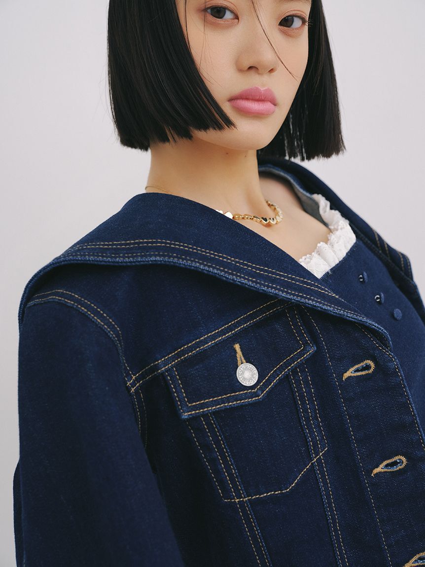 LILY BROWN「セーラーデニムジャケット」|デニムジャケット|