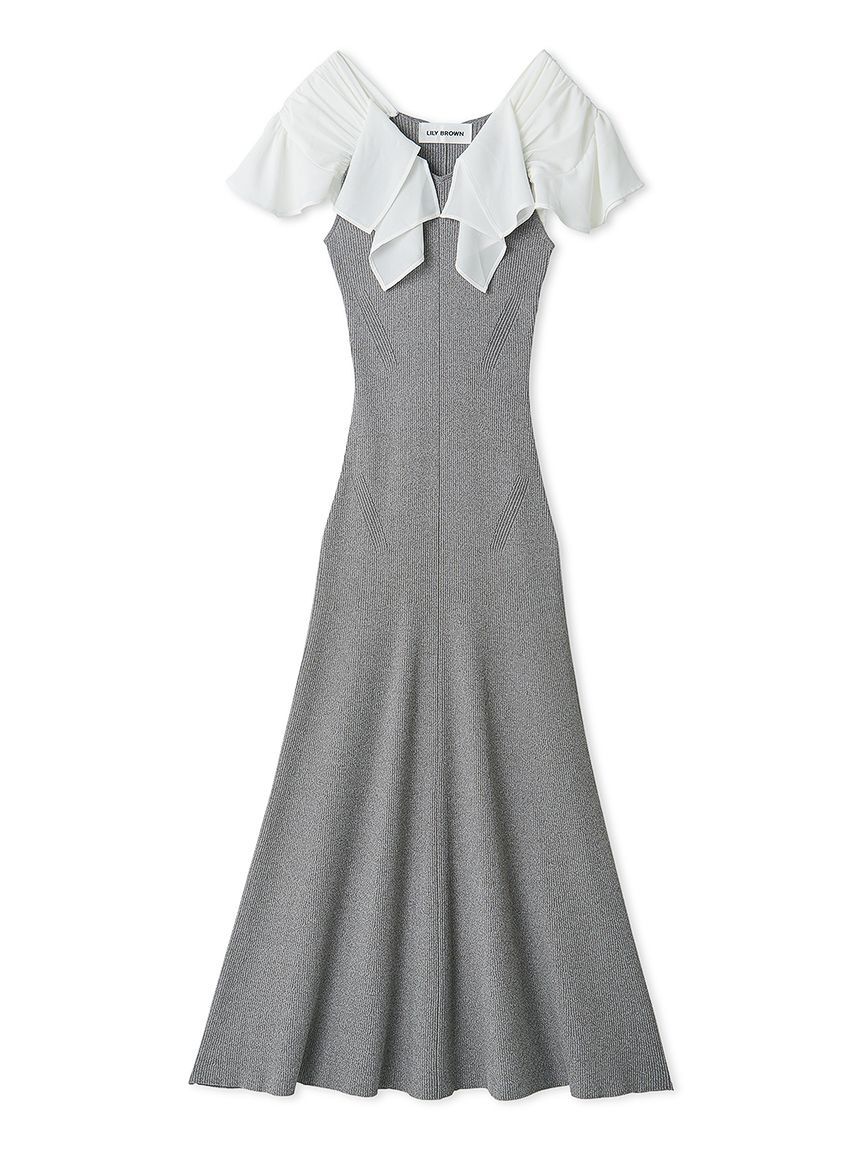 LILY BROWN「ラッフルフリルコンビニットワンピース」|ワンピース|GRY