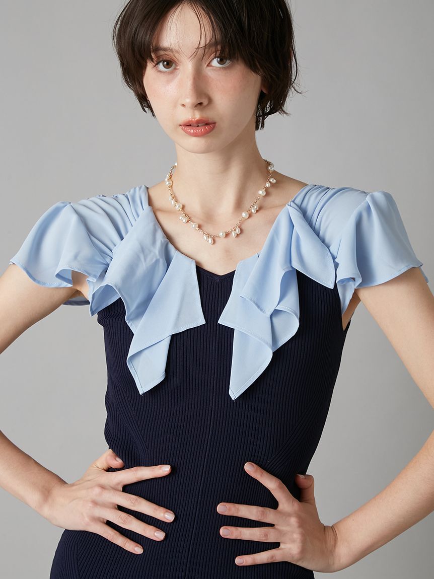 LILY BROWN「ラッフルフリルコンビニットワンピース」|ワンピース|