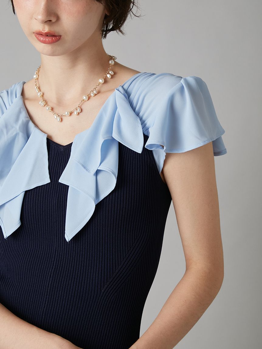 LILY BROWN「ラッフルフリルコンビニットワンピース」|ワンピース|