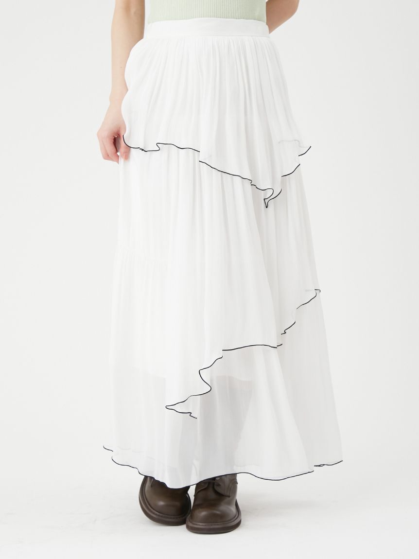 LILY BROWN「メローフリル光沢シアースカート」|スカート|