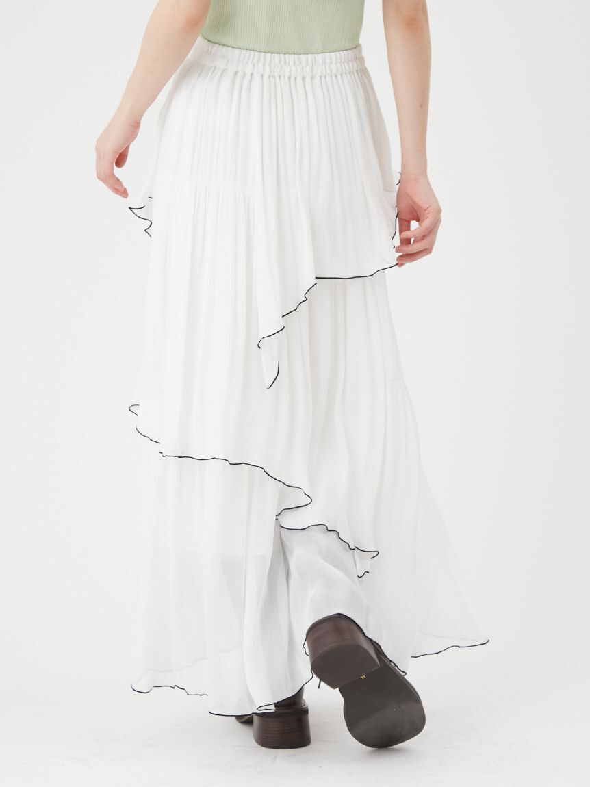 LILY BROWN「メローフリル光沢シアースカート」|スカート|