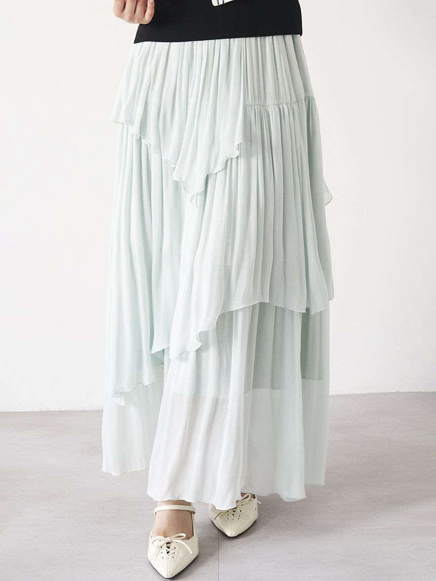 LILY BROWN「メローフリル光沢シアースカート」|スカート|MNT