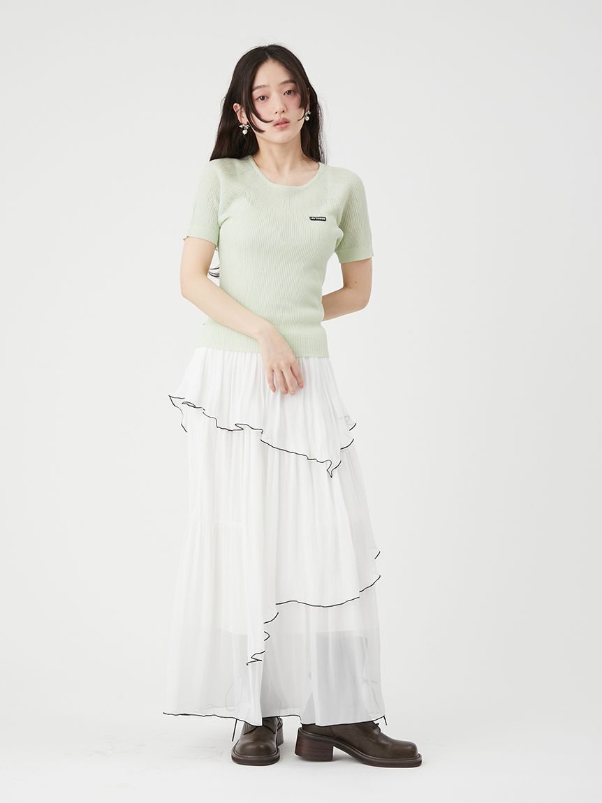 LILY BROWN「シアーリブニットトップス」|ニット・セーター|