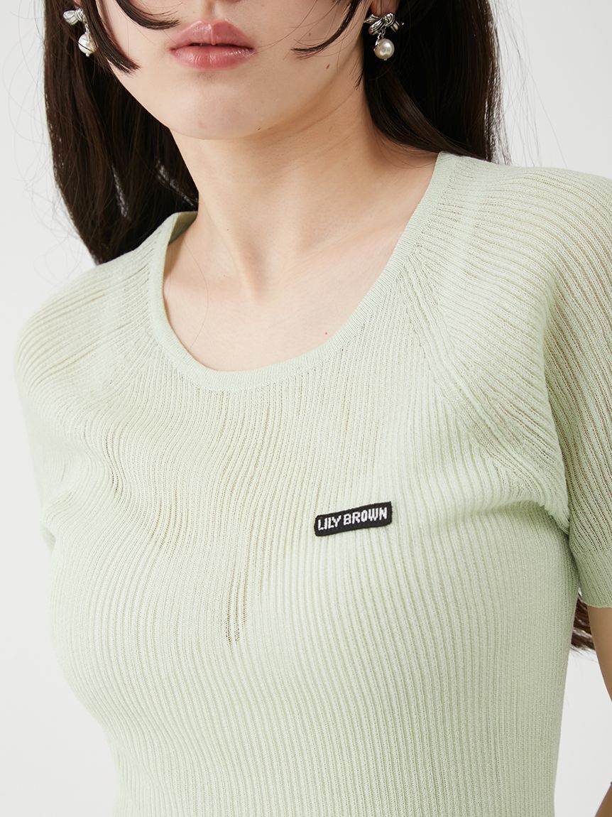 LILY BROWN「シアーリブニットトップス」|ニット・セーター|