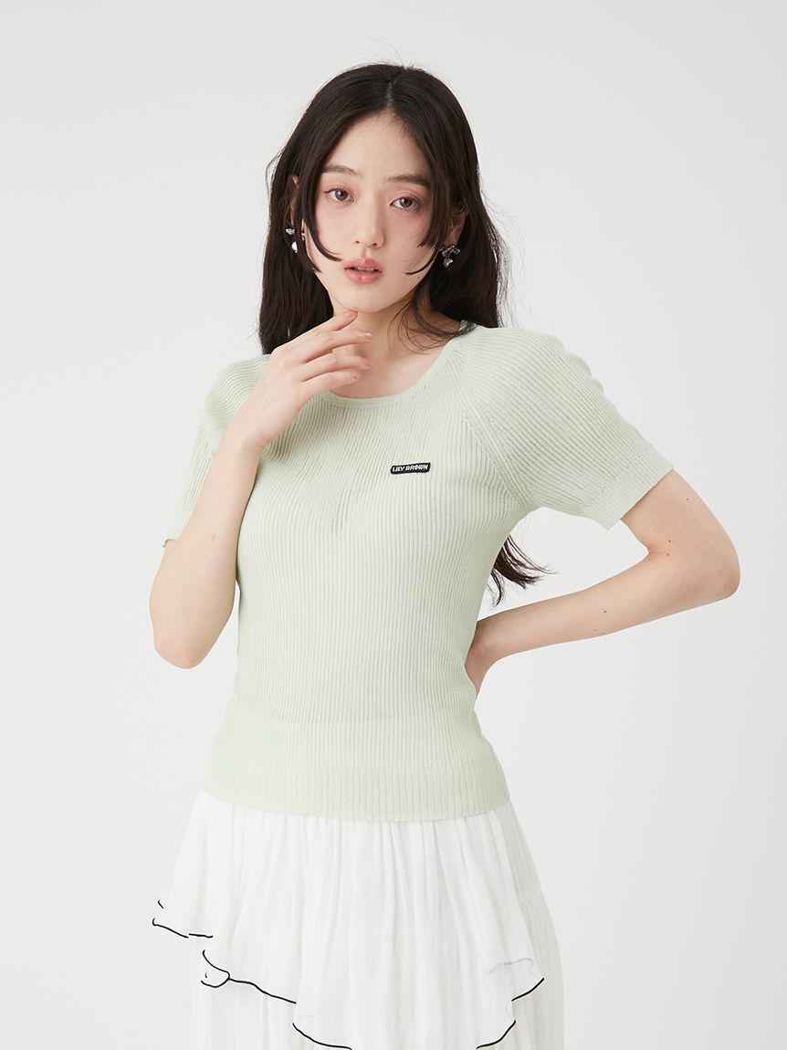 LILY BROWN「シアーリブニットトップス」|ニット・セーター|
