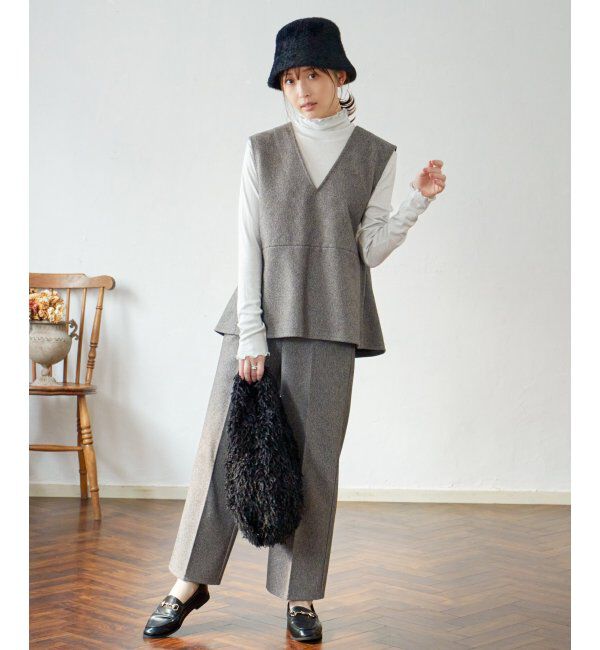 IKKA LOUNGE「【2点セット】ペプラムジレパンツセット」|ワンピース|