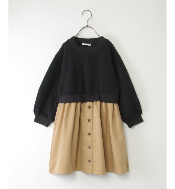 ikka kids「フクレJQDドッキングSKOP」|スカート|ブラック