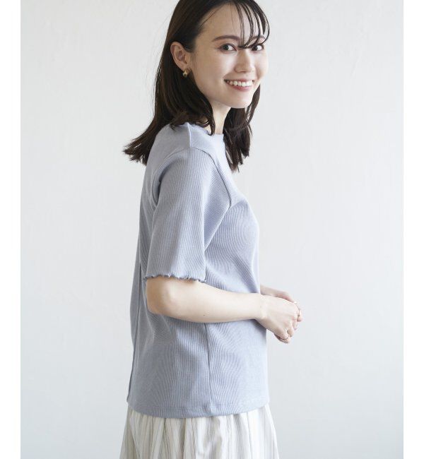 ikka「ラメテレコ前後2WAYメローT」|Tシャツ・カットソー|