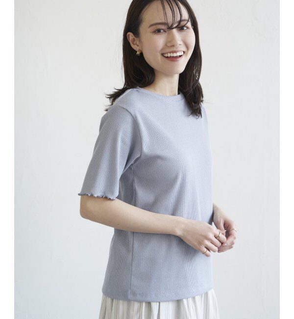 ikka「ラメテレコ前後2WAYメローT」|Tシャツ・カットソー|