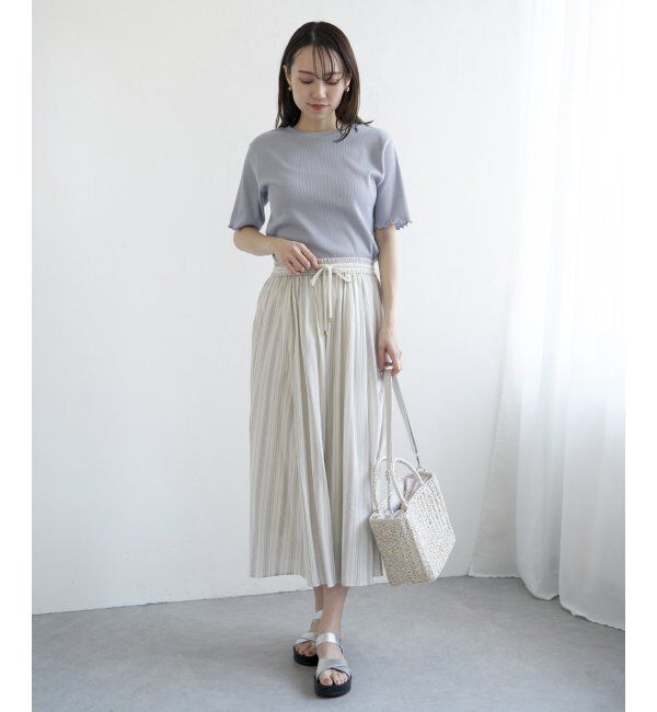 ikka「ラメテレコ前後2WAYメローT」|Tシャツ・カットソー|