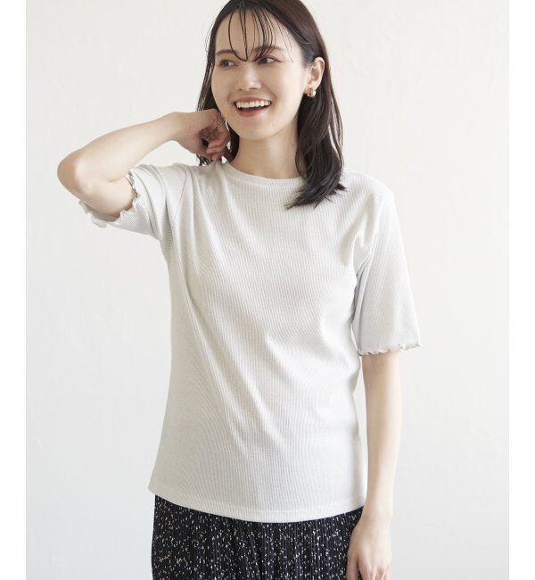 ikka「ラメテレコ前後2WAYメローT」|Tシャツ・カットソー|