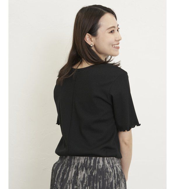 ikka「ラメテレコ前後2WAYメローT」|Tシャツ・カットソー|