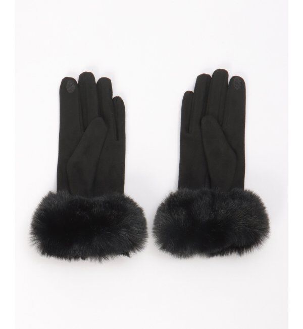 ikka「エコスエードファーツキグローブ」|手袋|