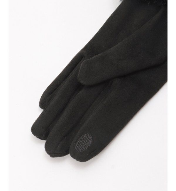 ikka「エコスエードファーツキグローブ」|手袋|