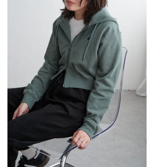 VENCE share style「BEVERLY HILLS POLO CLUB クロップドフルジップパーカー」|スウェット・ジャージ|グリーン